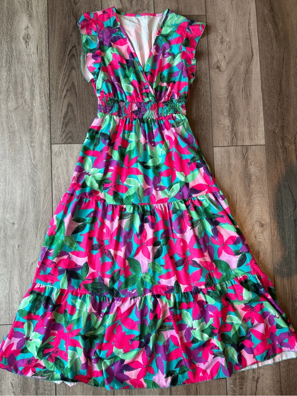 SHEIN- Tropical Floral Bohemian Maxi Dress- Vacation Ready!